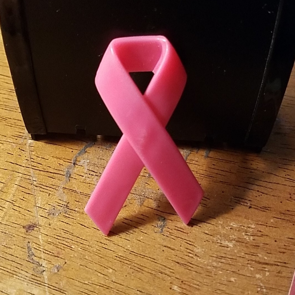 2" Pink Ribbon Pin - Picture 1 of 1